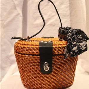 Patricia Nash Spring Wicker Basket Handbag